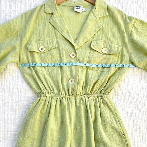 Princess Polly Gauzey Light Lime Green Cotton Shorts Playsuit Romper Size 4 - Picture 12 of 14